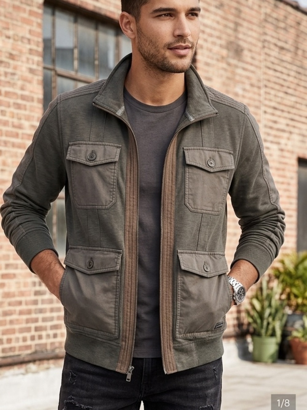 Calvin Klein New York City Military Style Jacket sz L